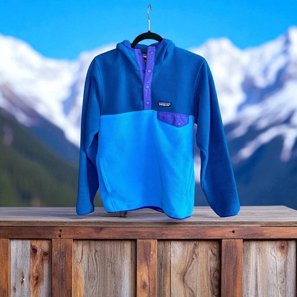 Patagonia Synchilla Snap T Fleece Hoodie Blue Unisex XS Men's